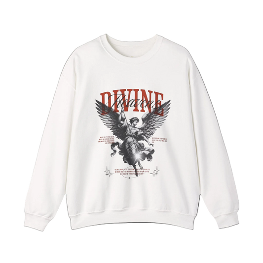 faith over fear crewneck sweatshirt divine angel graphic front view